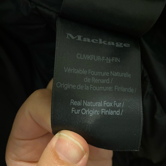 Mackage fox fur women’s small down coat in Navy - Picture 12 of 13